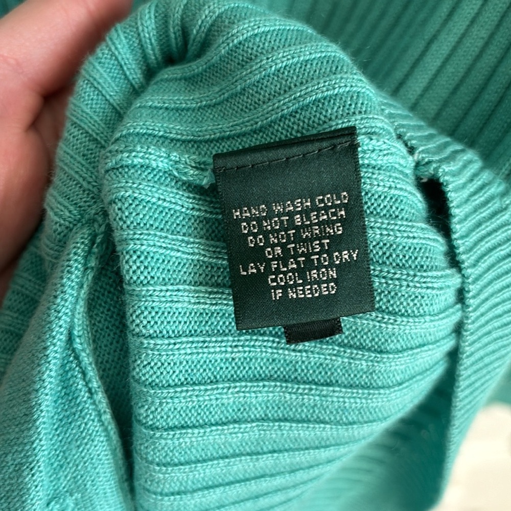 Lauren Ralph Lauren Exclusive Silk/Cashmere Ribbed Cardigan - Picture 7 of 7